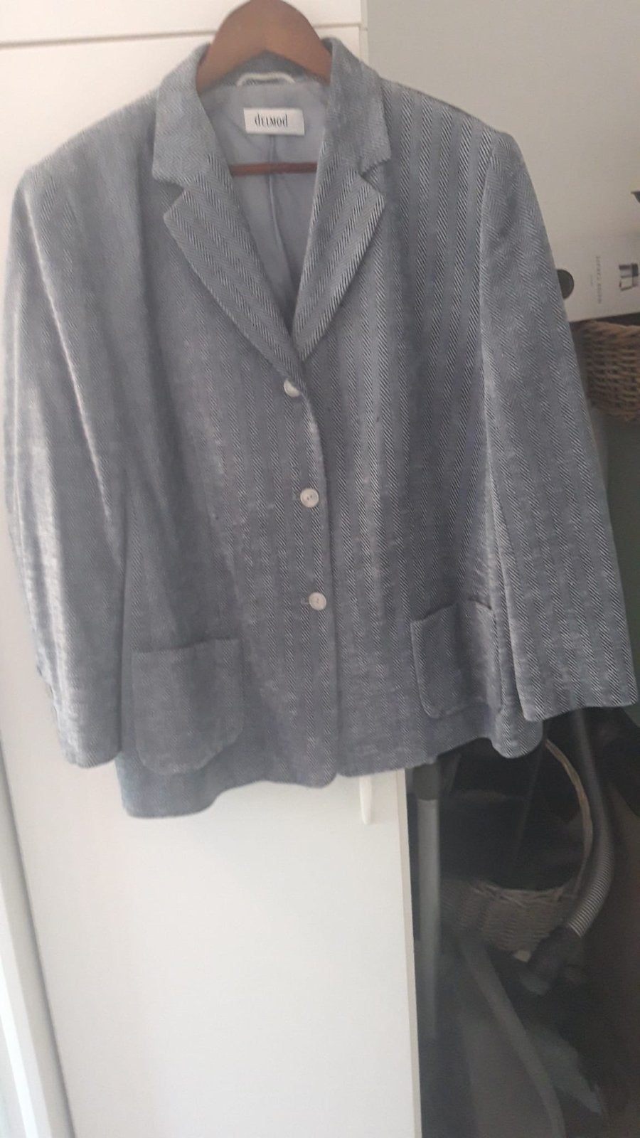 Delmod Jasje gemêleerd blauw maat 48, Ophalen, Blauw, Maat 46/48 (XL) of groter, Jasje