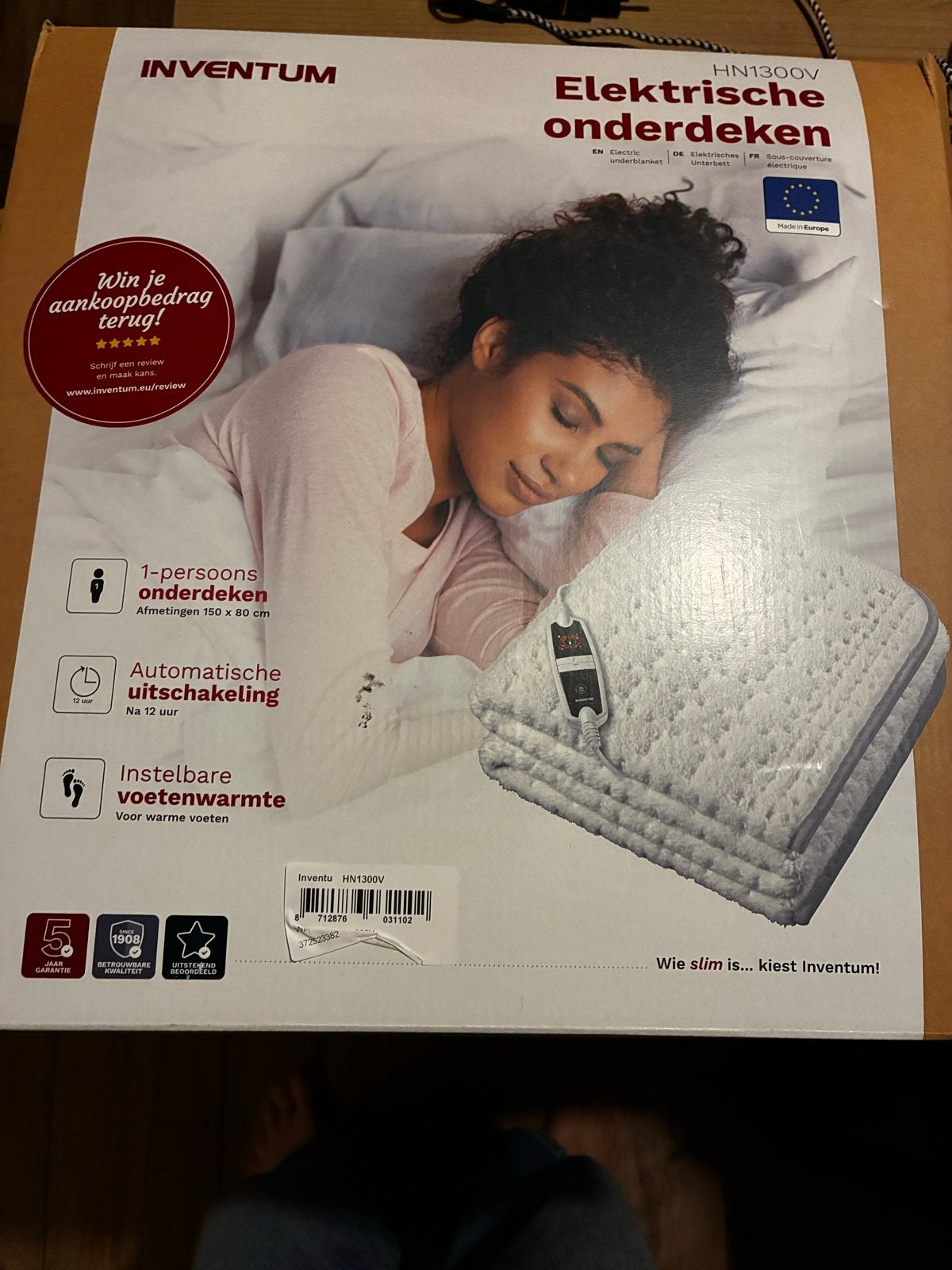 Inventum HN1300V Elektrische onderdeken 1-persoons, Ophalen, Nieuw
