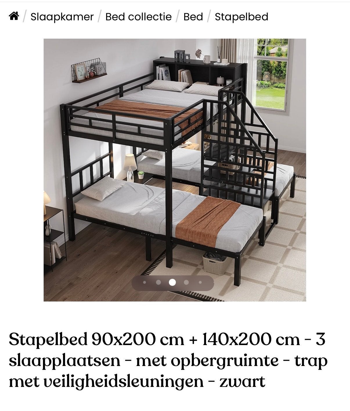 Stapelbed 3 personen, Huis en Inrichting, Ophalen, 160 tot 180 cm, Overige maten, Stapelbed