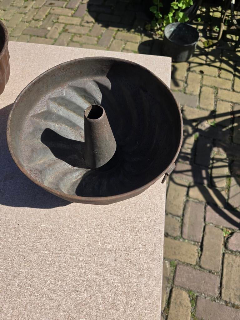 Vintage koperen tulband cake bakvorm puddingvorm, Ophalen of Verzenden, Gietijzer, Overige typen