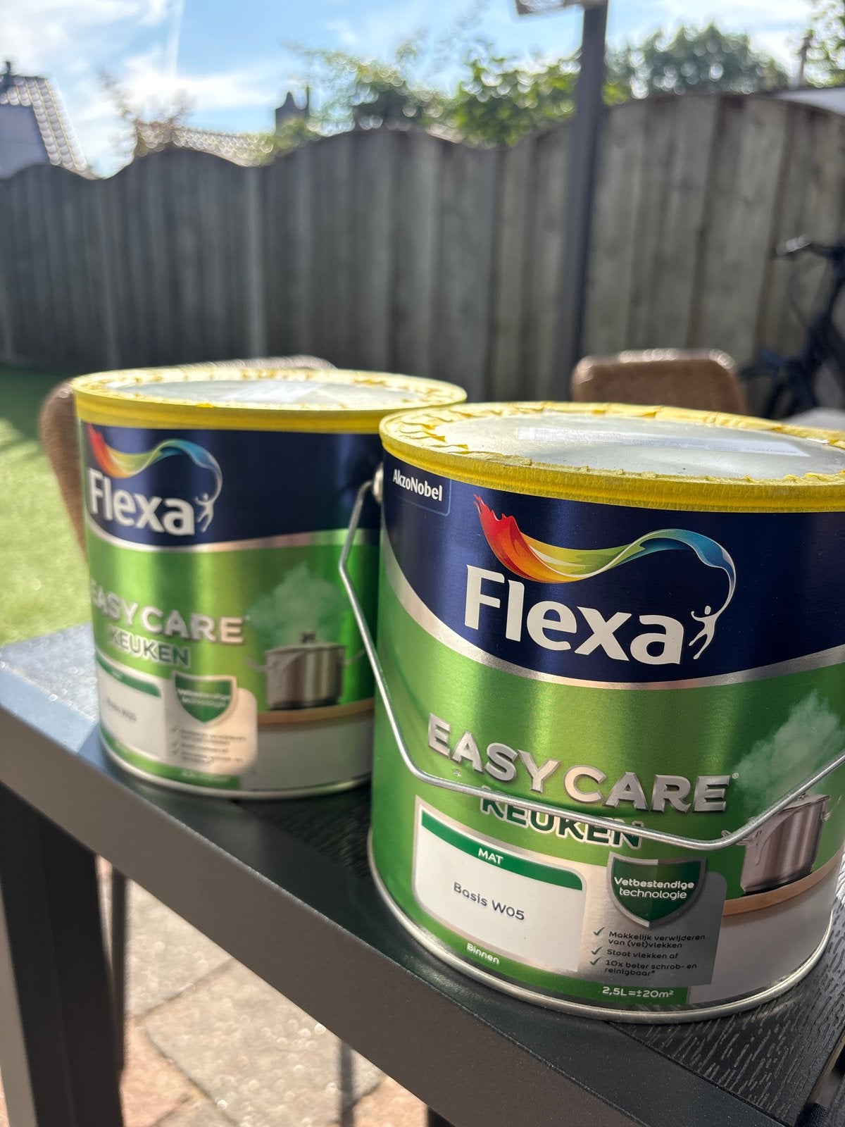2x Flexa Easycare Keukenverf 2,5L Sandy Beach Mat, Ophalen, 5 tot 10 liter, Beige, Nieuw