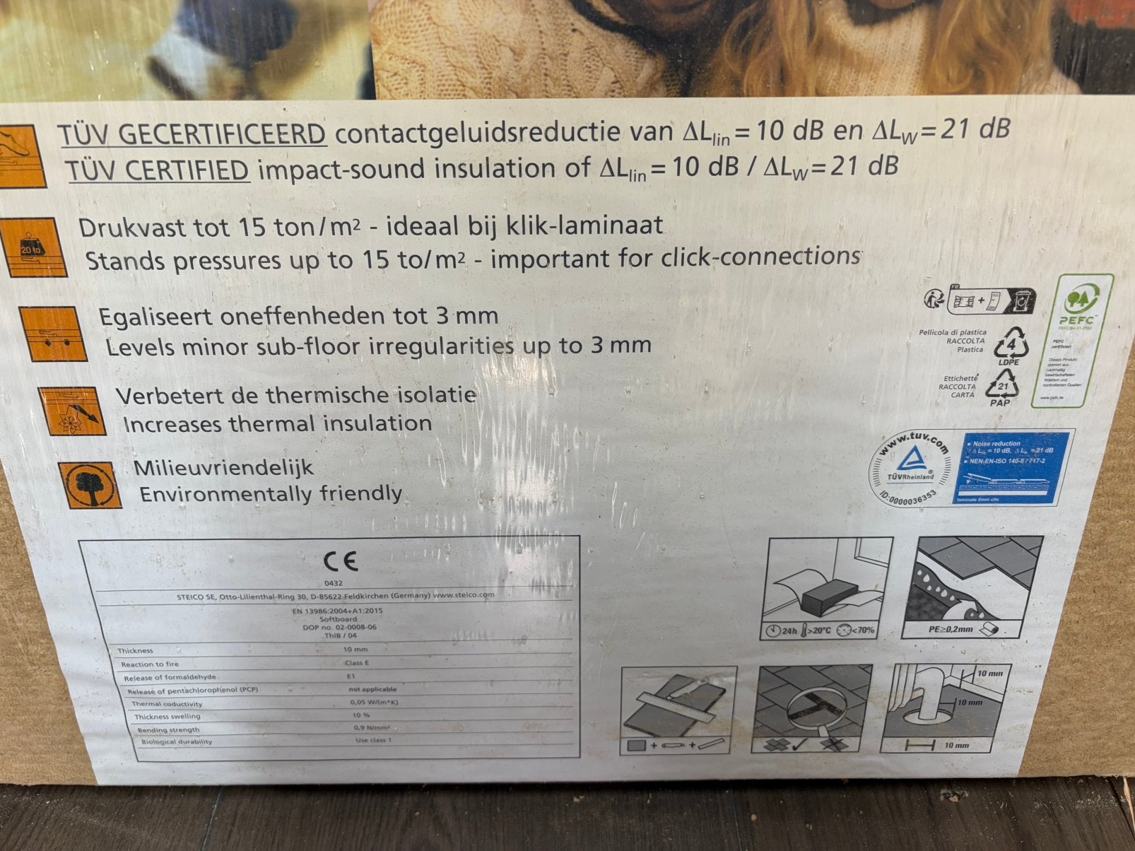 Foto 3 van STEICO silent+ 10mm ondervloerplaten – 3 pakken (ca. 14 m²)