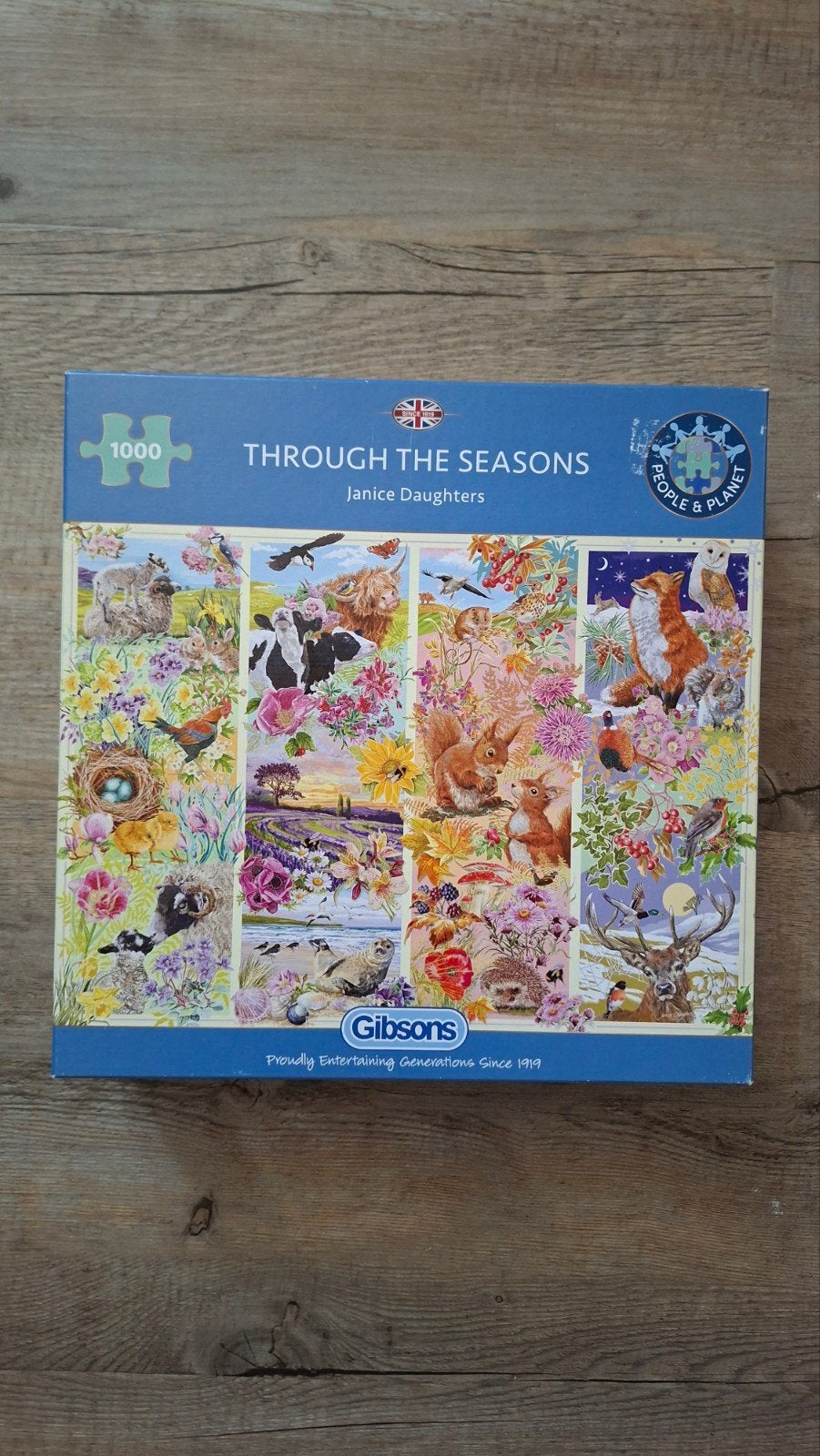 Gibsons puzzel: Trough the Seasons (1000 stukjes), Ophalen of Verzenden, 500 t/m 1500 stukjes, Zo goed als nieuw, Legpuzzel