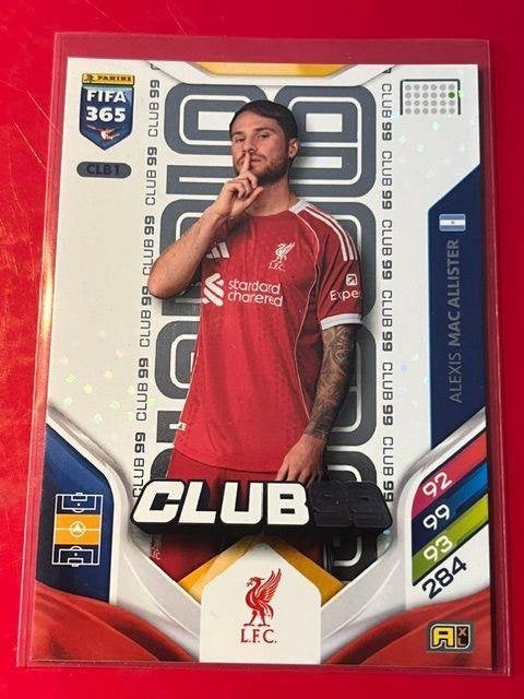 Panini Adrenalyn XL 25-26 Exclusive Club 99 Mac Allister, Verzenden, Zo goed als nieuw, Buitenlandse clubs, Poster, Plaatje of Sticker