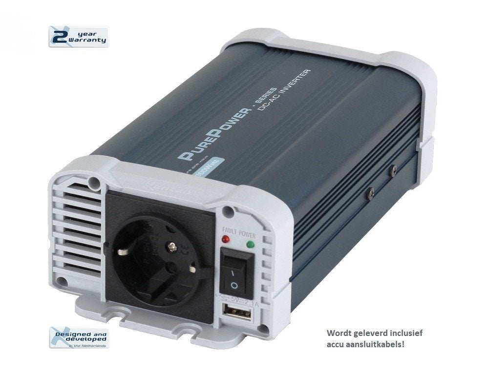 Omvormer ZUIVERE SINUS 12V naar 230V - 300 Watt continue, Niet ingevuld, Niet ingevuld, Nieuw, Ophalen of Verzenden