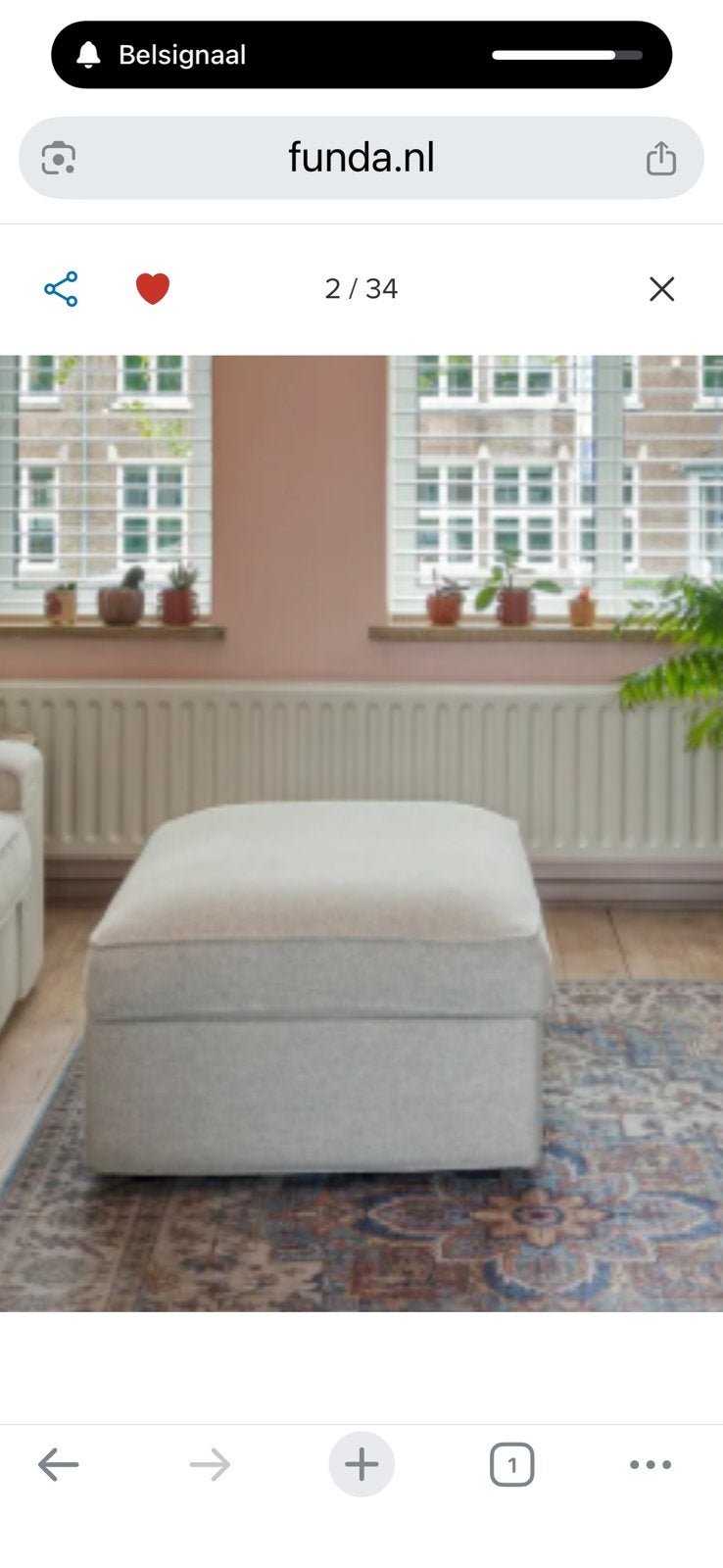 Hocker Kivik Ikea, Huis en Inrichting, Banken | Voetenbanken en Poefen, Ophalen, 75 tot 100 cm, Zo goed als nieuw, Stof