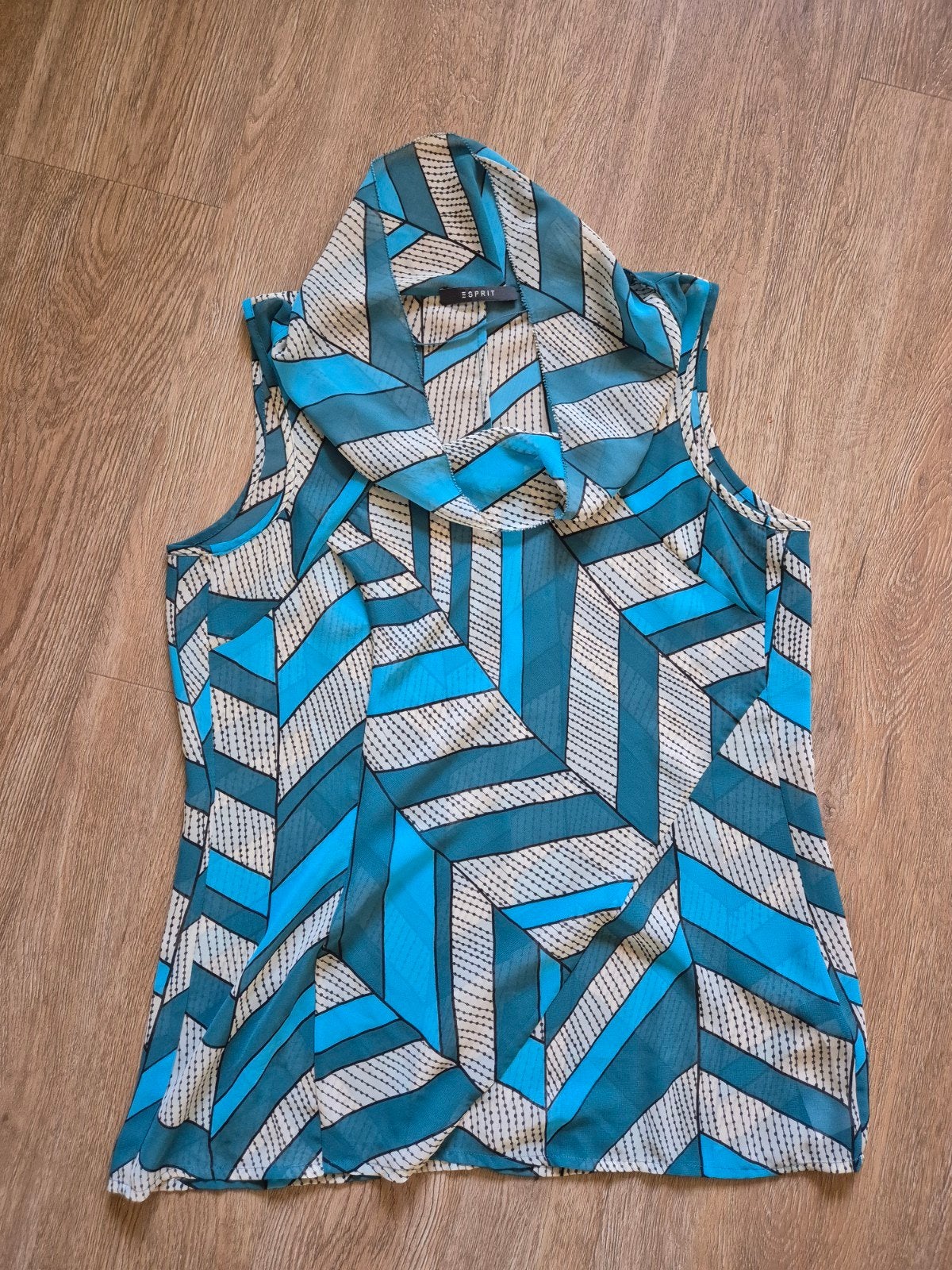 Esprit topje met hemdje - Maat M/L, Blauw, Ophalen of Verzenden, Zo goed als nieuw, Zonder mouw
