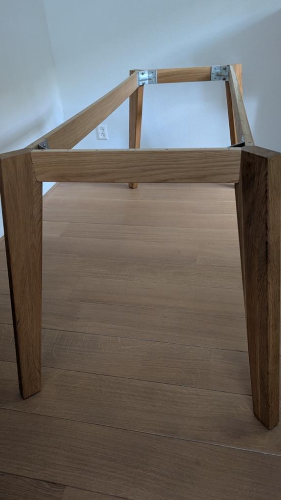 Massief eiken onderstel eettafel 80x180, Huis en Inrichting, Tafelonderdelen, Zo goed als nieuw, Tafelpoot, 150 tot 200 cm, 50 tot 100 cm