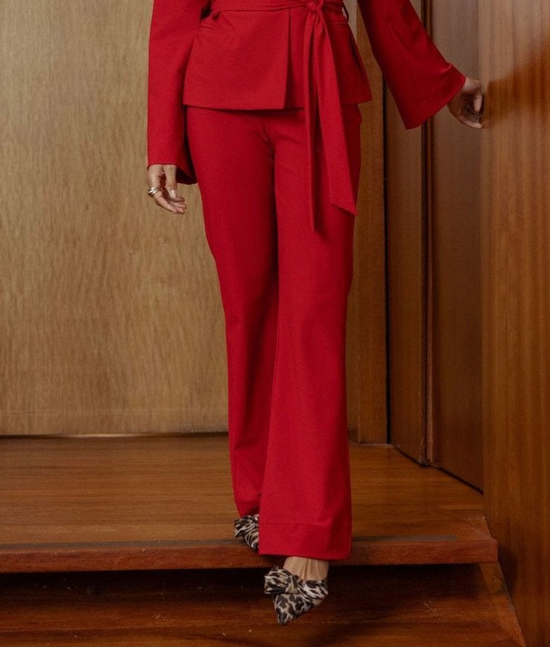 Studio Anneloes flair bonded honeycomb deep red travelstof L, Maat 42/44 (L), Ophalen of Verzenden, Zo goed als nieuw, Lang