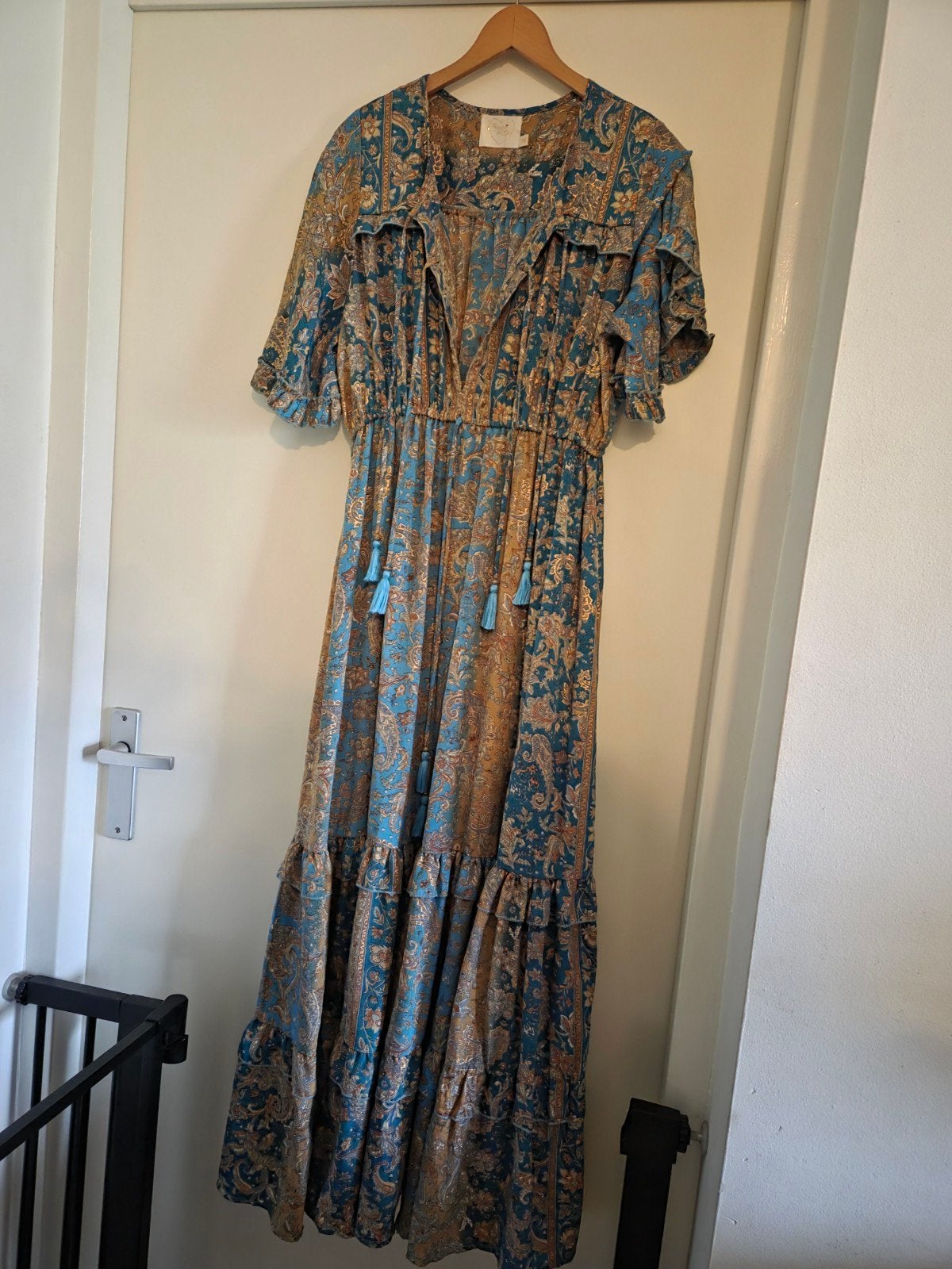 Purple Queen bohemian maxi-jurk (M, 38/40), Kleding | Dames, Maat 38/40 (M), Blauw, Ophalen of Verzenden, Zo goed als nieuw