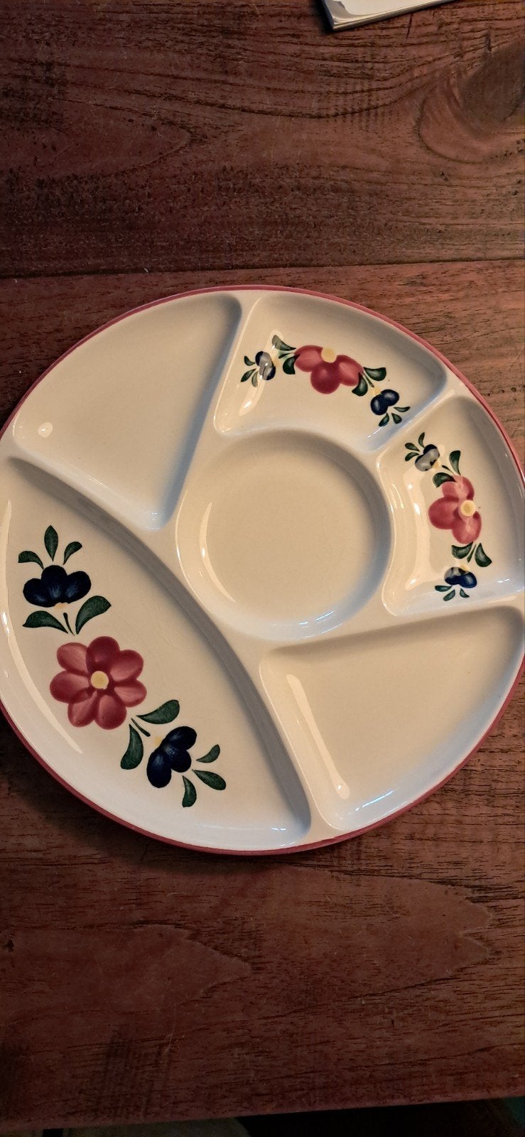 6 handgeschilderde fondueborden, Ophalen, Porselein, Overige stijlen, Bord(en)