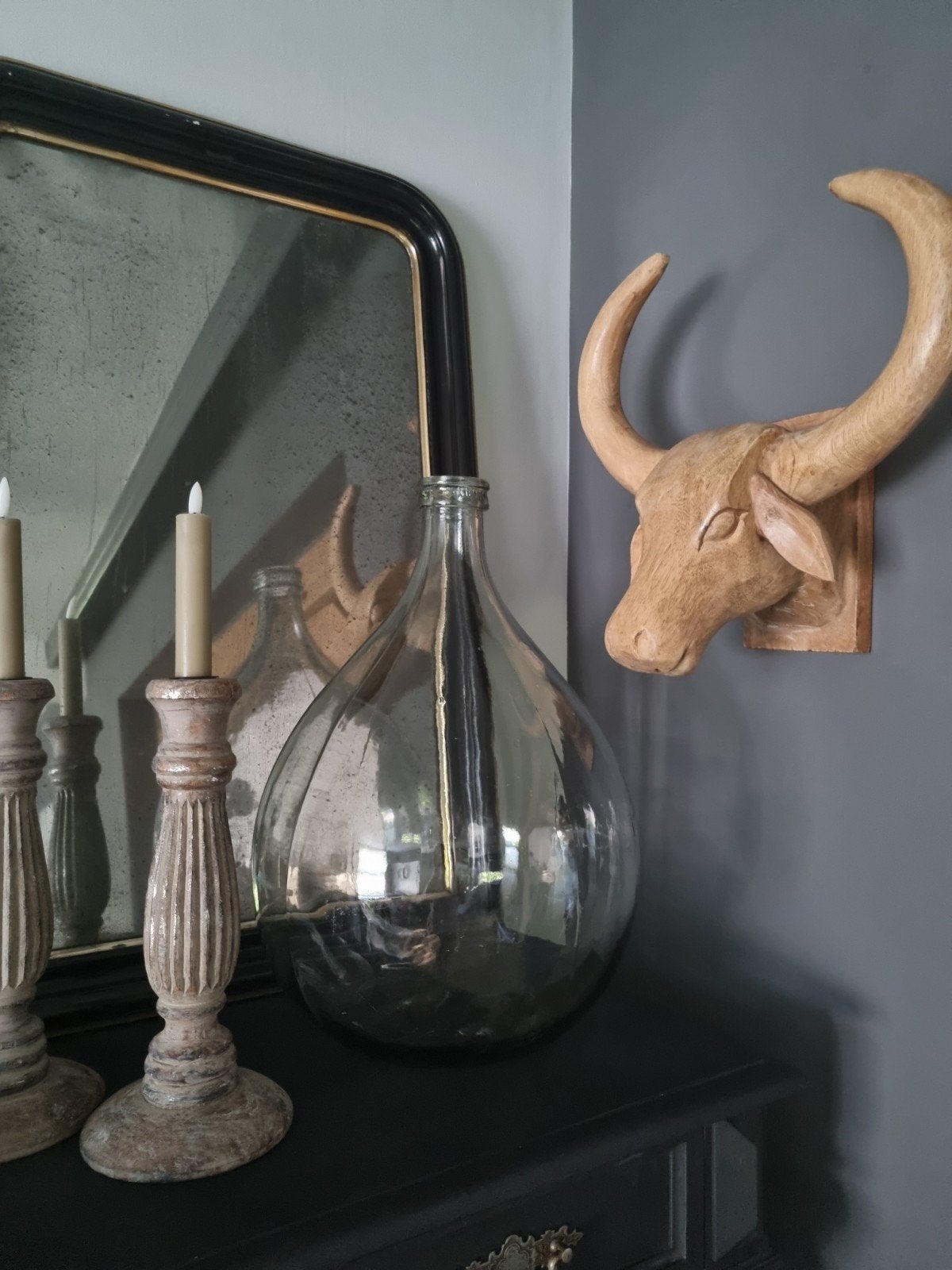 Oude brocante gistfles, Ophalen, Gebruikt