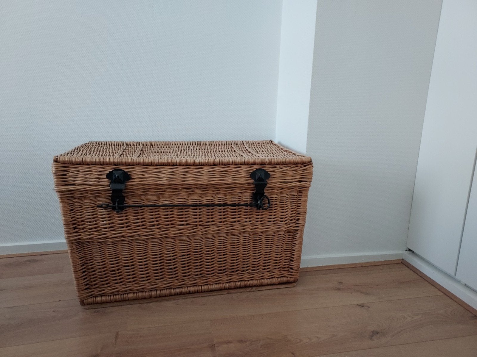 Grote rieten opbergkist met deksel 75x45x45cm, Ophalen, Overige materialen, Minder dan 50 cm, Gebruikt