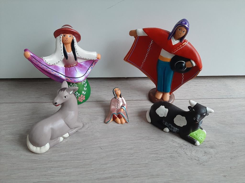 Kerstgroep / Beeldjes kerststal Peru, Diversen, Ophalen, Gebruikt