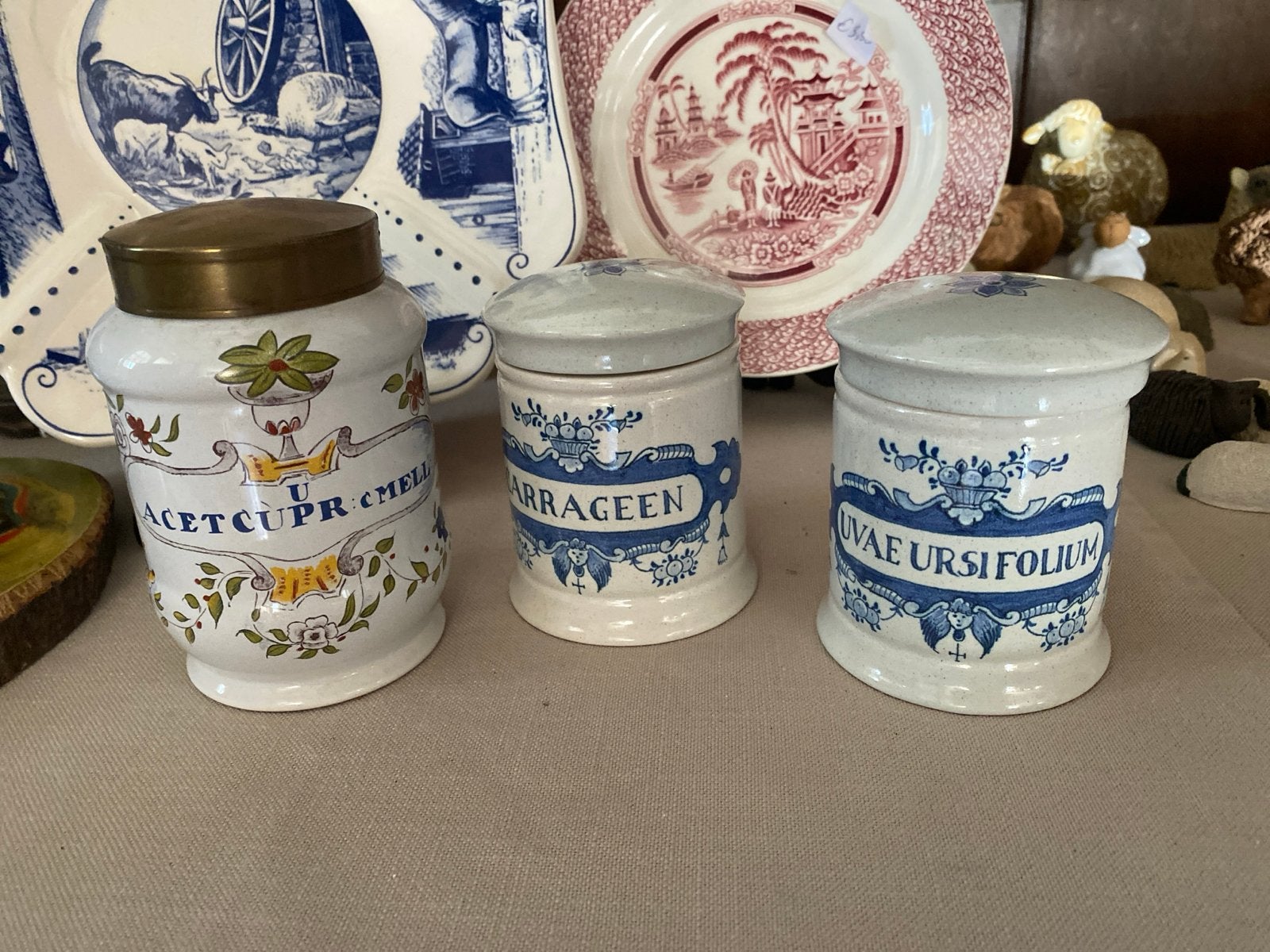 Delftsblauw en Clin Midy Apothekerspotten, Antiek en Kunst, Antiek | Keramiek en Aardewerk, Ophalen