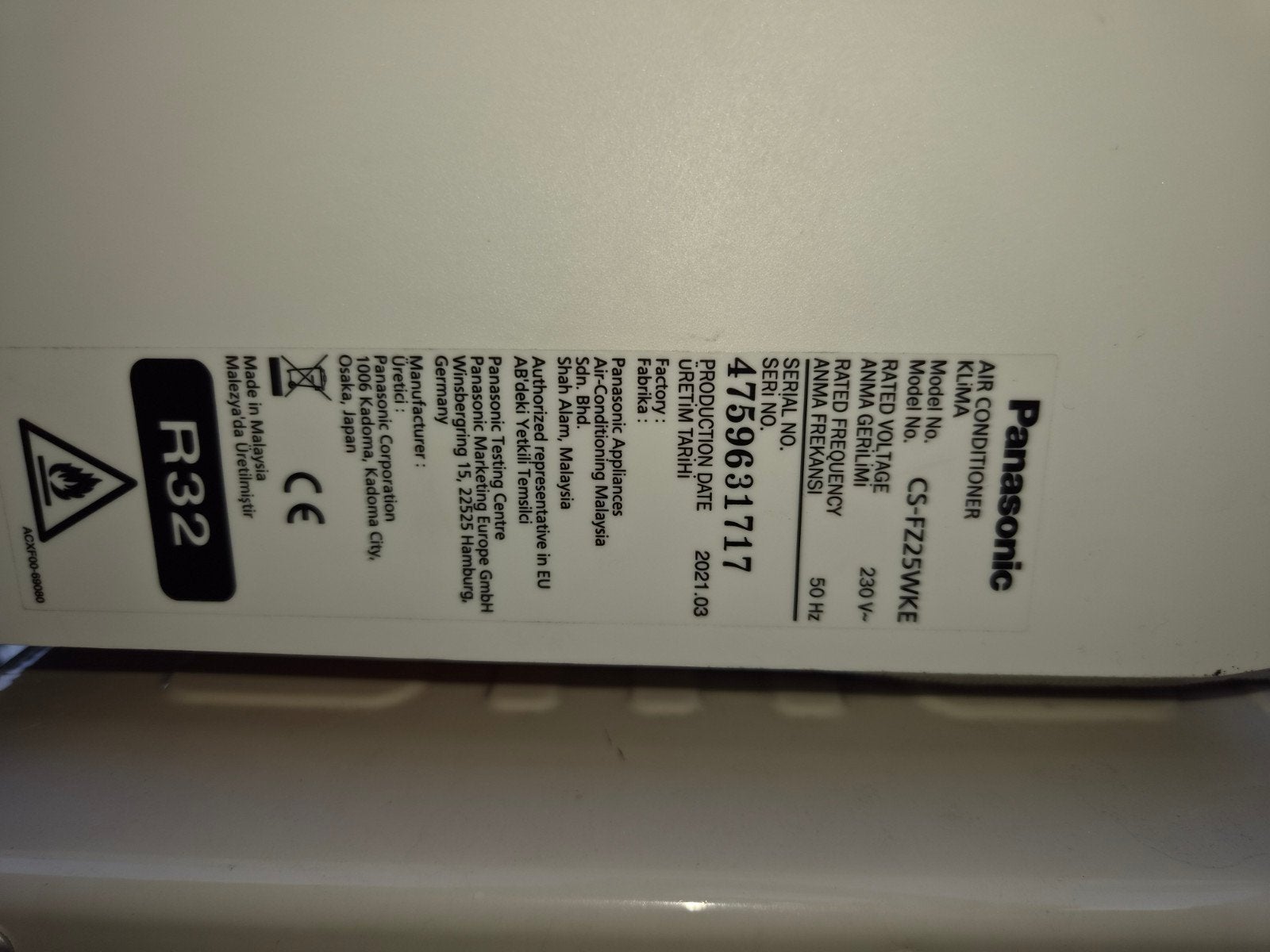 Panasonic Airconditioner CU-FZ25WKE / CS-FZ25WKE, Ophalen, Minder dan 60 m³, 3 snelheden of meer, Wandairco