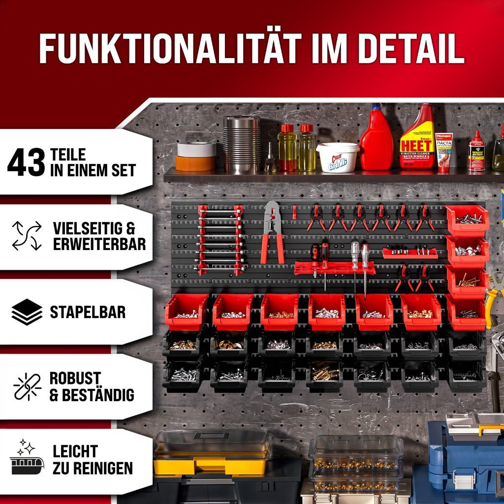 Gereedschapswand kunststof 95x54 cm 43-delig GRATIS BEZORGD!, Verzenden, Nieuw, Nvt, Nvt