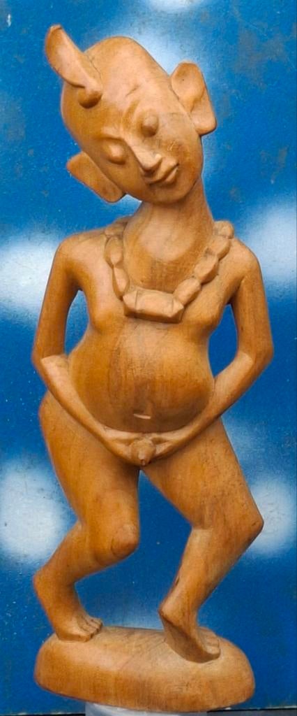 Fetisj.  Congo. Vruchtbaarheid.  Houtsnijwerk.  34 cm., Ophalen