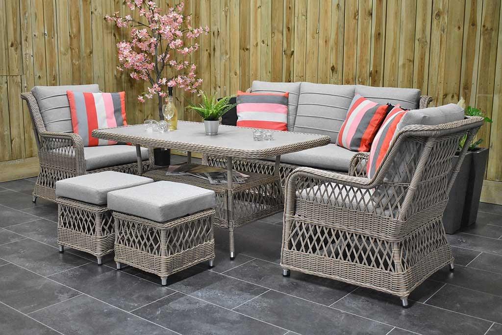 Napoli Loungeset 3 Zitsbank 2 Lounge Tuinstoelen Hoge Tafel, Tuin en Terras, Tuinsets en Loungesets, Nieuw, Loungeset, Wicker