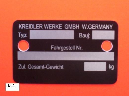 Kreidler RS-RM-RMC-LH-LF-Eitank identiteit frame plaatje., Fietsen en Brommers, Ophalen of Verzenden, Nieuw, Frame