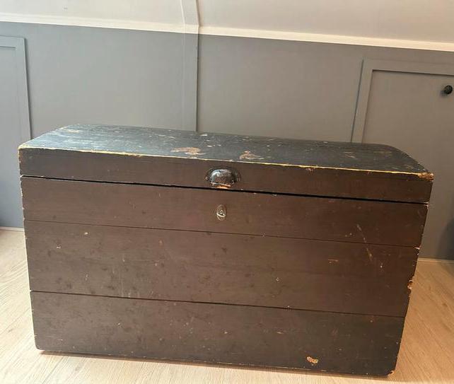 Mooie Antieke verhuiskist / dekenkist, Ophalen, Gebruikt, 50 tot 75 cm, Minder dan 50 cm