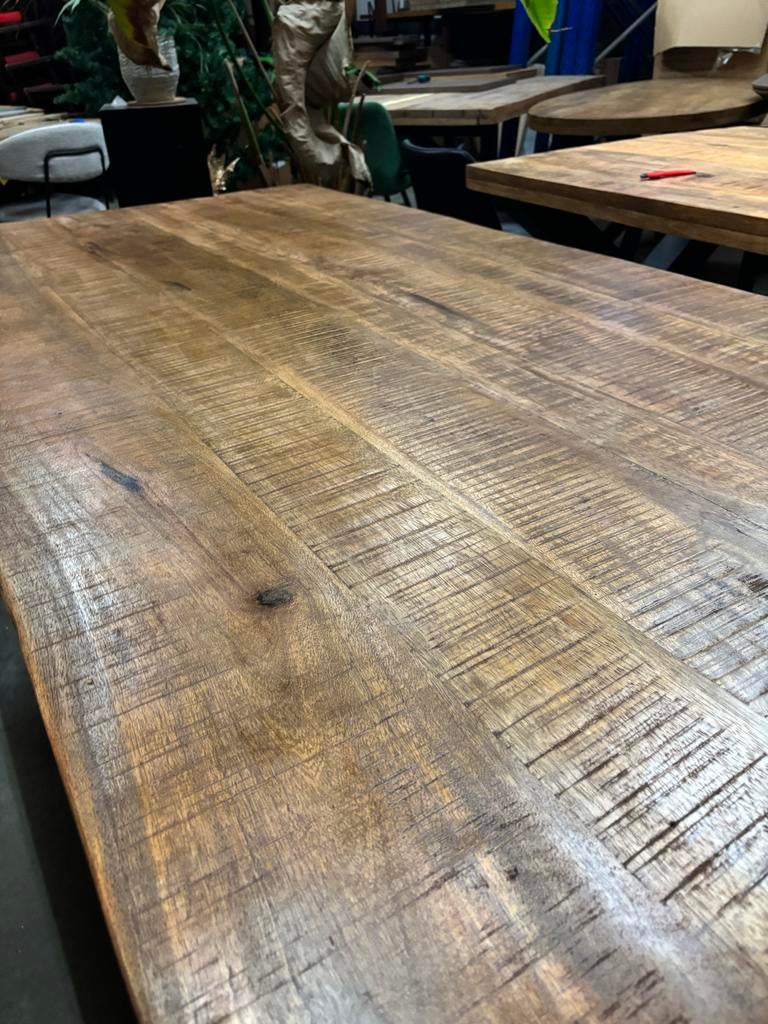 Mangohouten Eettafel 200x100cm - Showroommodel, Huis en Inrichting, Tafels | Eettafels, Ophalen, 200 cm of meer, 50 tot 100 cm