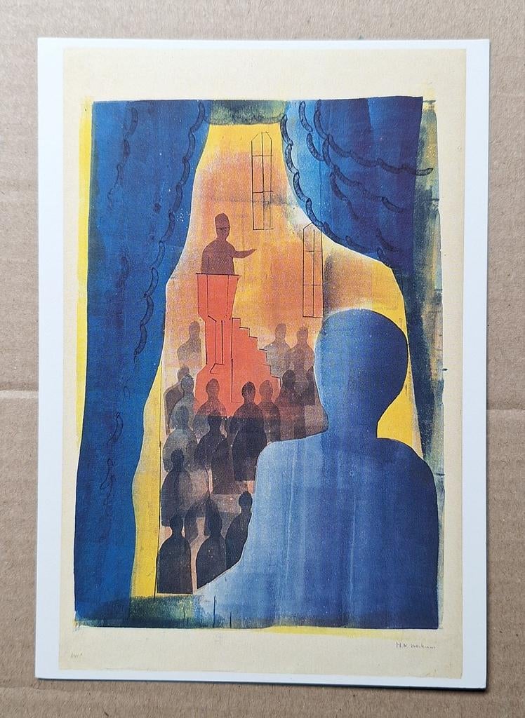 H.N. Werkman - De bisschop en de Baalschem, 1942, Ophalen of Verzenden, 1980 tot heden, Ongelopen, Overige thema's
