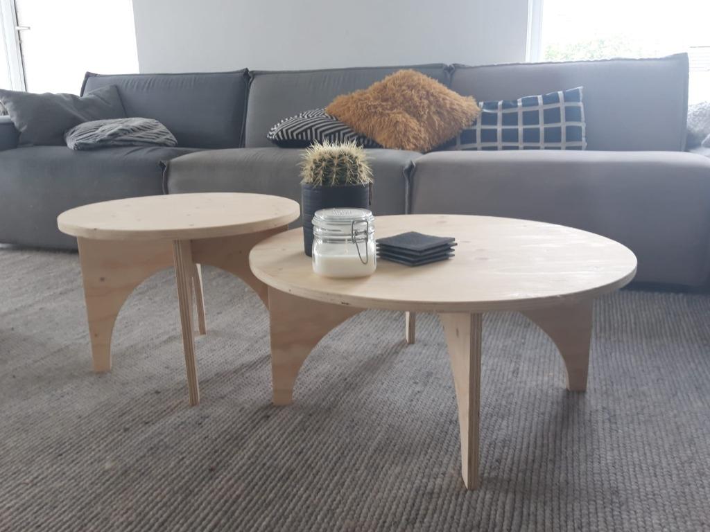 salontafeltjes van underlayment, Huis en Inrichting, Tafels | Salontafels, Ophalen, Nieuw, Rond