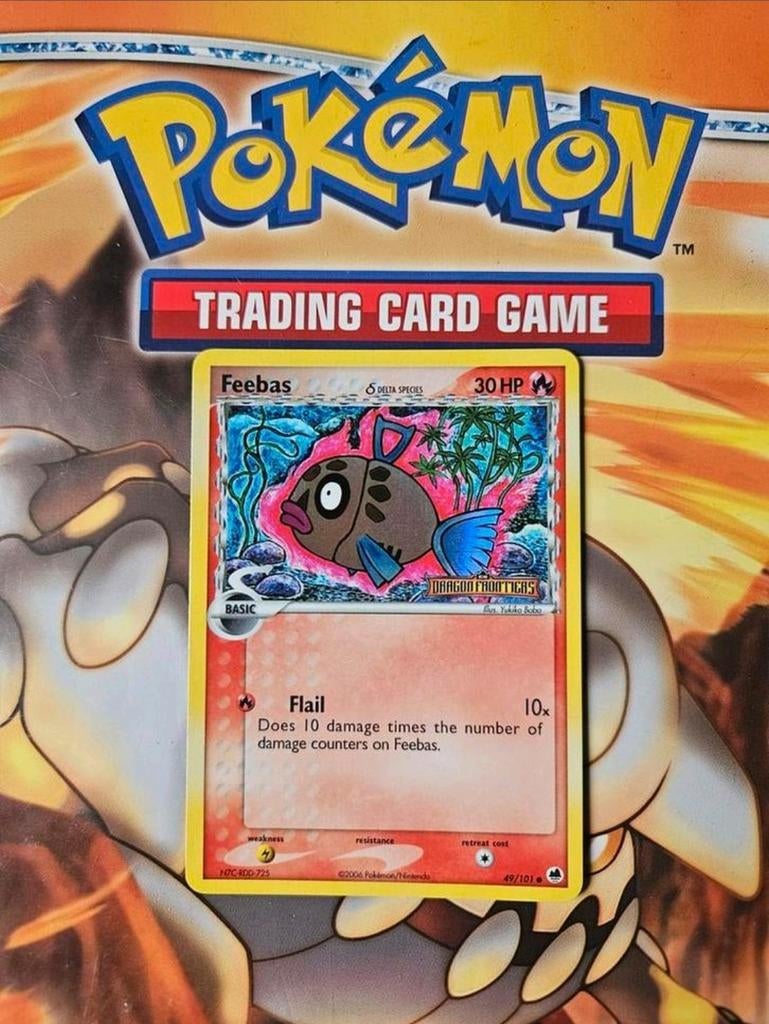 Feebas 49/101 Ex Dragon Frontiers pokemon kaart reverse holo, Ophalen of Verzenden, Zo goed als nieuw, Losse kaart, Foil