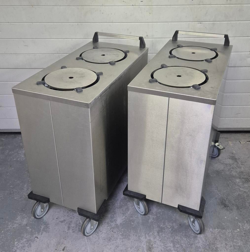 Professionele RVS bordenkar / afruimwagen. 2 stuks, Ophalen, Gebruikt, Meubilair