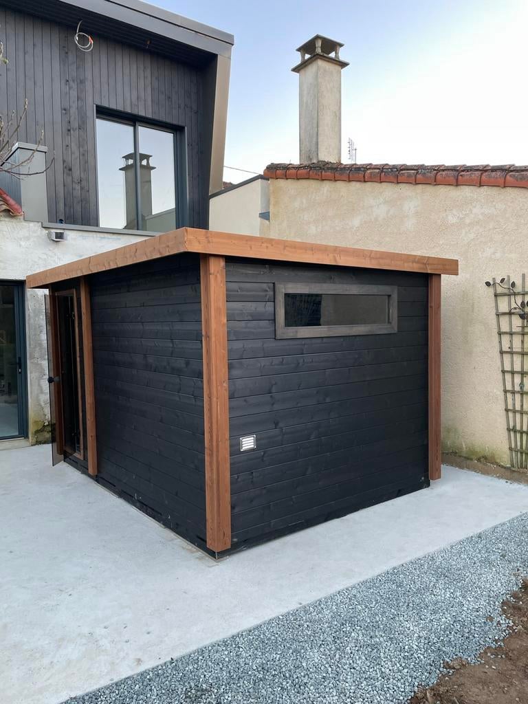 Thermowood buitensauna met Voorruimte / omkleedt ruimte, Ophalen of Verzenden, Nieuw, Fins of Traditioneel, Complete sauna