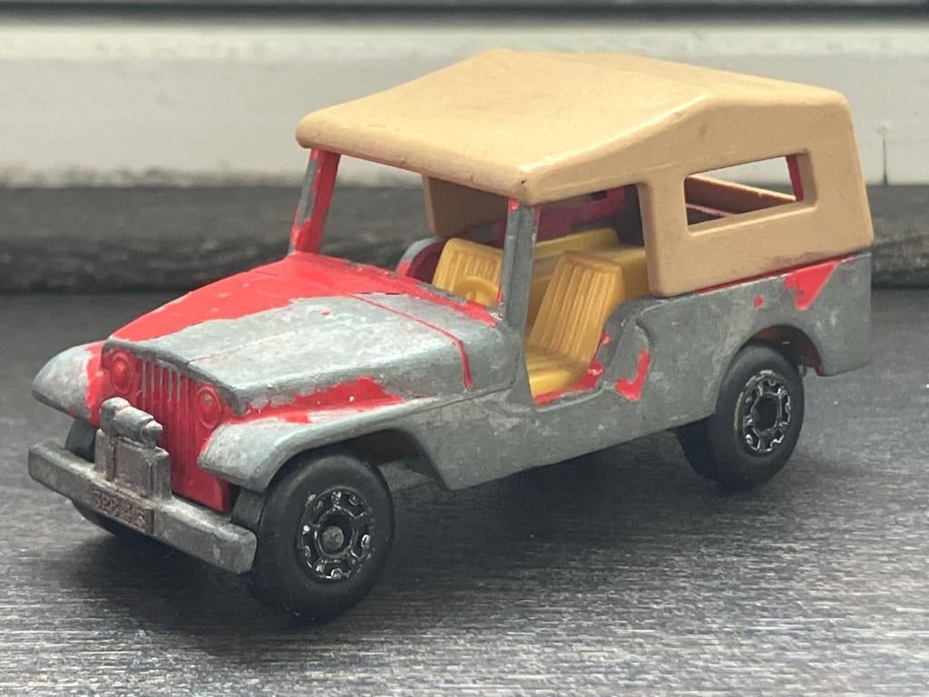 Matchbox CJ6 Jeep no. 53 | rood | zwaar gebruikt | 1977, Ophalen of Verzenden, Gebruikt, Auto