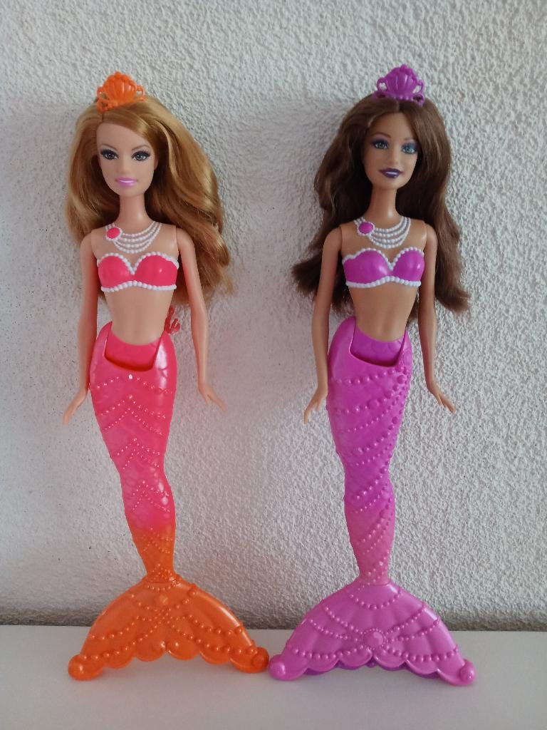 2 Zeemeerminnen uit de film Barbie : De Parelprinses, Ophalen of Verzenden, Gebruikt, Pop