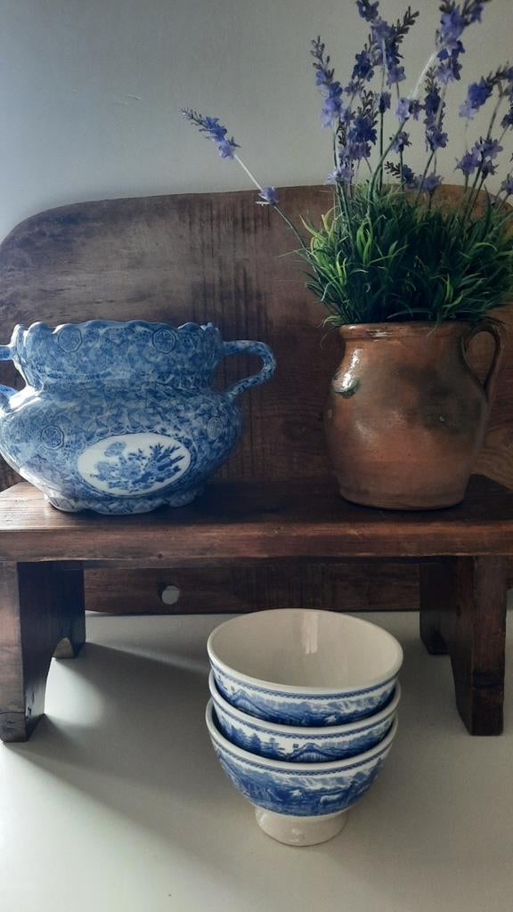 Bloempot blauw (nuzzelspul), Antiek en Kunst, Curiosa en Brocante, Ophalen of Verzenden
