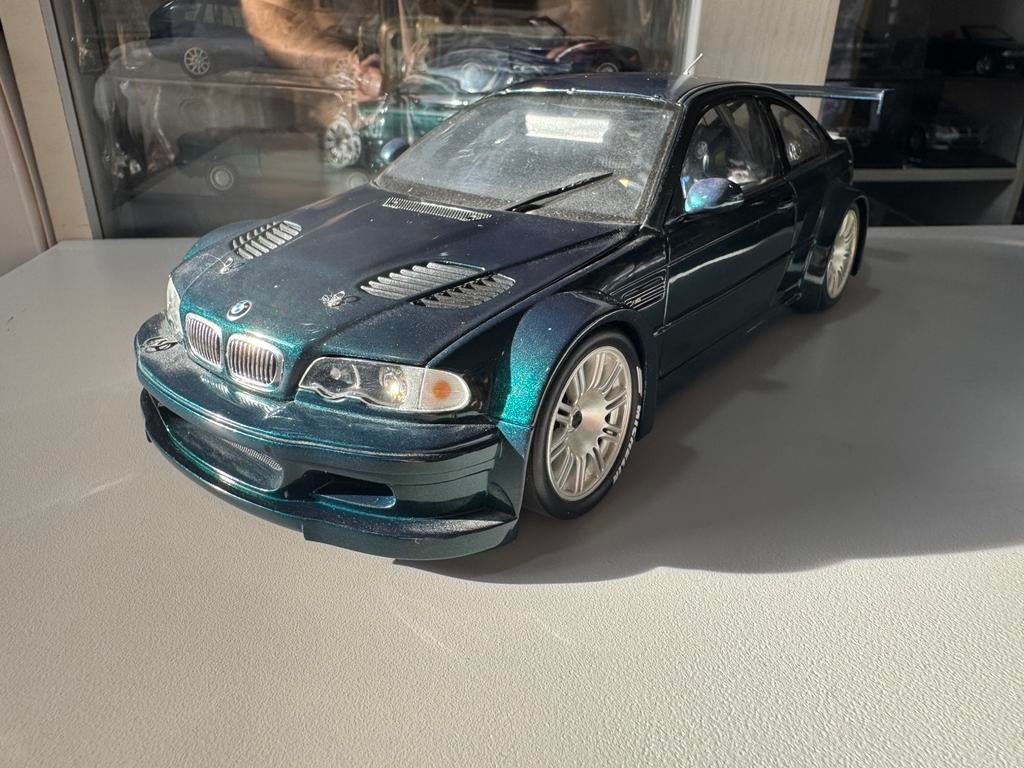 Minichamps bmw e46 m3 gtr groen 1:18 mini champs, Ophalen of Verzenden, Zo goed als nieuw, Auto, MiniChamps