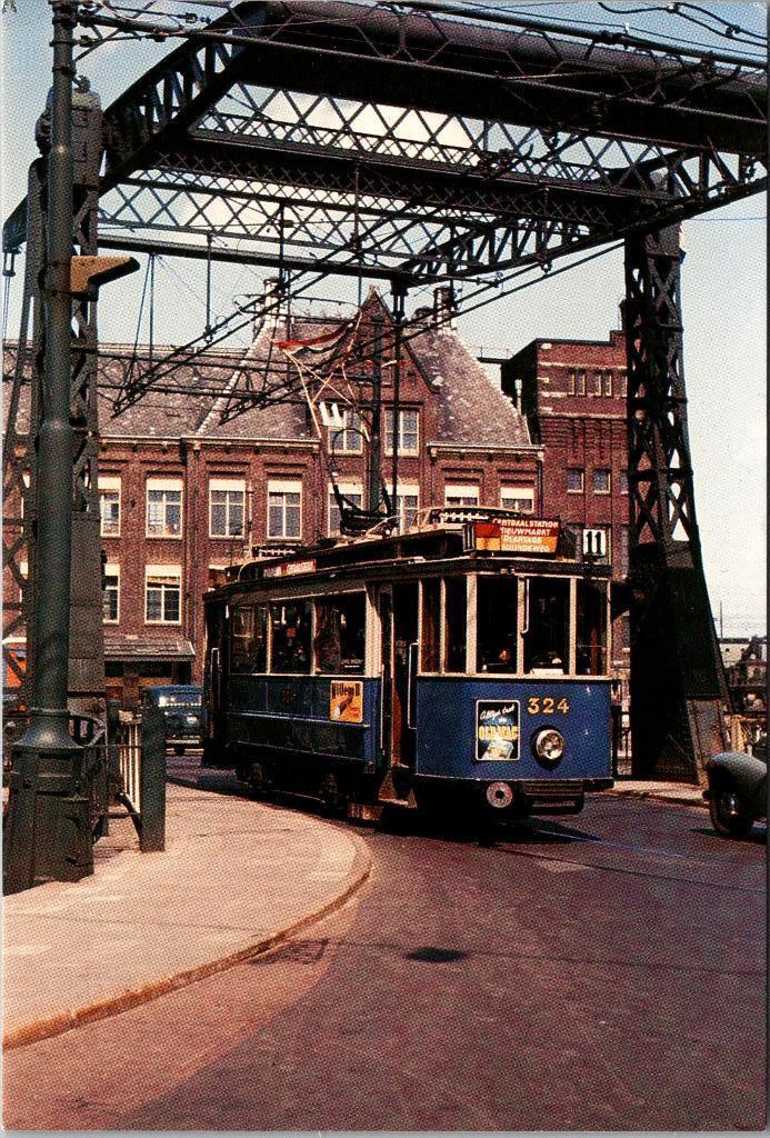 GVB motorwagen 324 - Amsterdam (1955) 2x, Ophalen of Verzenden, 1940 tot 1960, Ongelopen, Noord-Holland