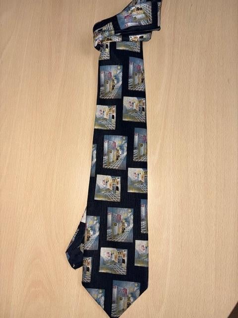 Stropdas met euro biljetten, Blauw, Exquisit, Ophalen of Verzenden, Zo goed als nieuw