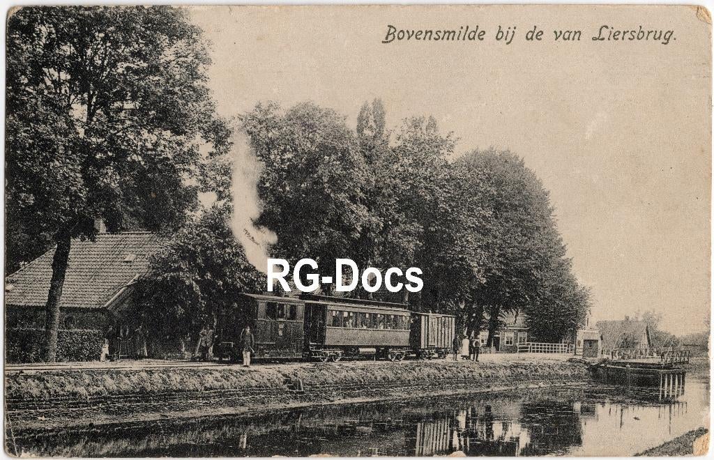 Ansichtkaart Briefkaart Stoomtram Bovensmilde Liersbrug 1921, Ophalen of Verzenden, 1920 tot 1940, Gelopen, Drenthe