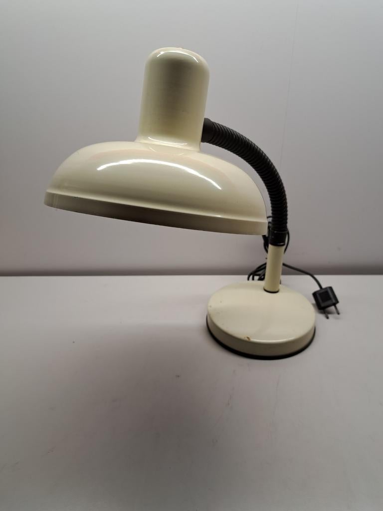 Vintage Veneta Lumi Tafellamp met Gooseneck, Ophalen of Verzenden, Gebruikt, Metaal, Vintage