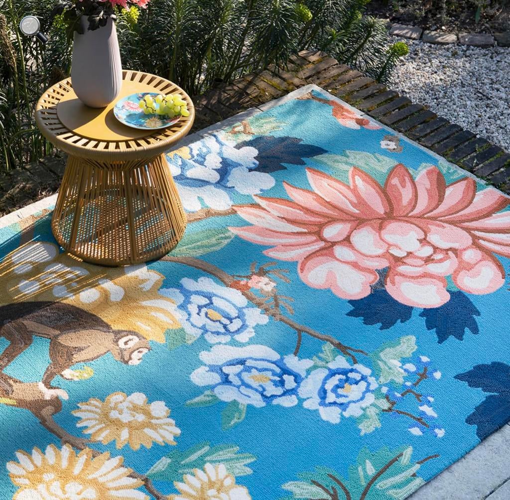 Brink en Campman tapijt in- outdoor Wedgwood Saphire garden, Ophalen, 150 tot 200 cm, Rechthoekig, Nieuw