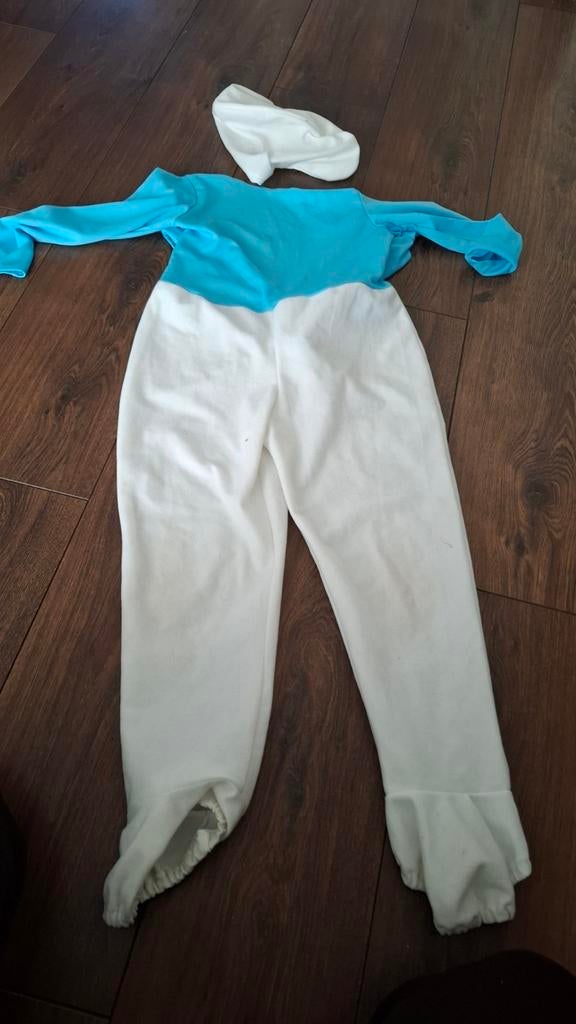 smurf pak carnaval: maat 116 ongeveer, Kinderen en Baby's, Carnavalskleding en Verkleedspullen, Ophalen of Verzenden, 110 t/m 116