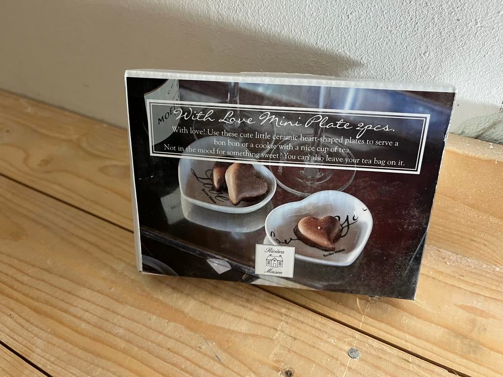 Rivièra Maison Hart Schaaltjes 2x NIEUW, Porselein of Keramiek, Schaal, Nieuw, Ophalen of Verzenden
