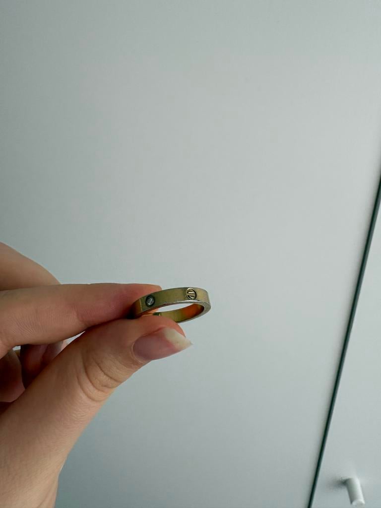 Cartier ring - Gebruikt, steentje mist, Gebruikt, Ophalen of Verzenden, 17 tot 18, Met edelsteen