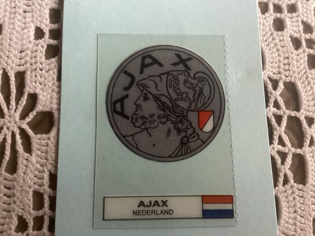 Plastiek plaatje badge voetbal AJAX, Ophalen of Verzenden, Gebruikt, Plaatje