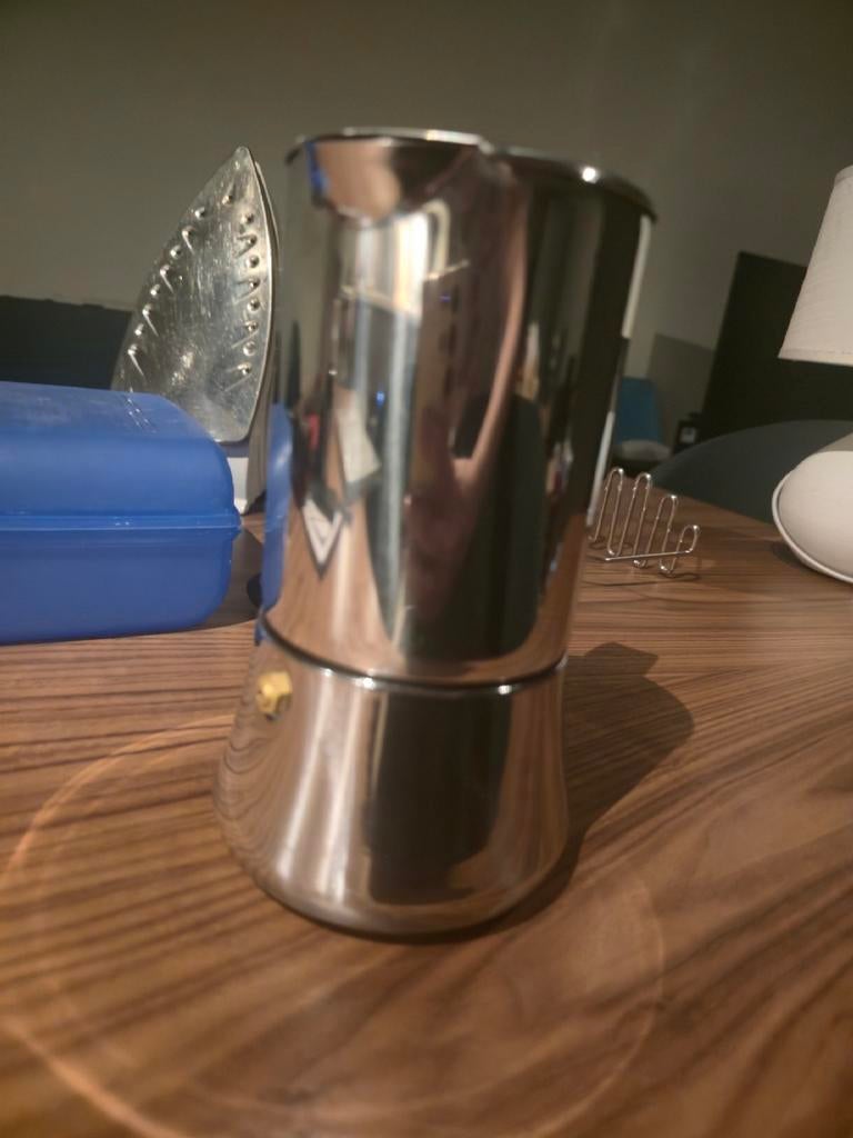 Mooie roestvrijstalen espressomaker, Ophalen of Verzenden, Zo goed als nieuw