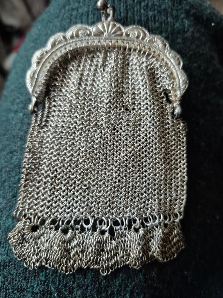 Antiek zilveren portemonnee - reparatie nodig, Antiek en Kunst, Ophalen of Verzenden, Zilver
