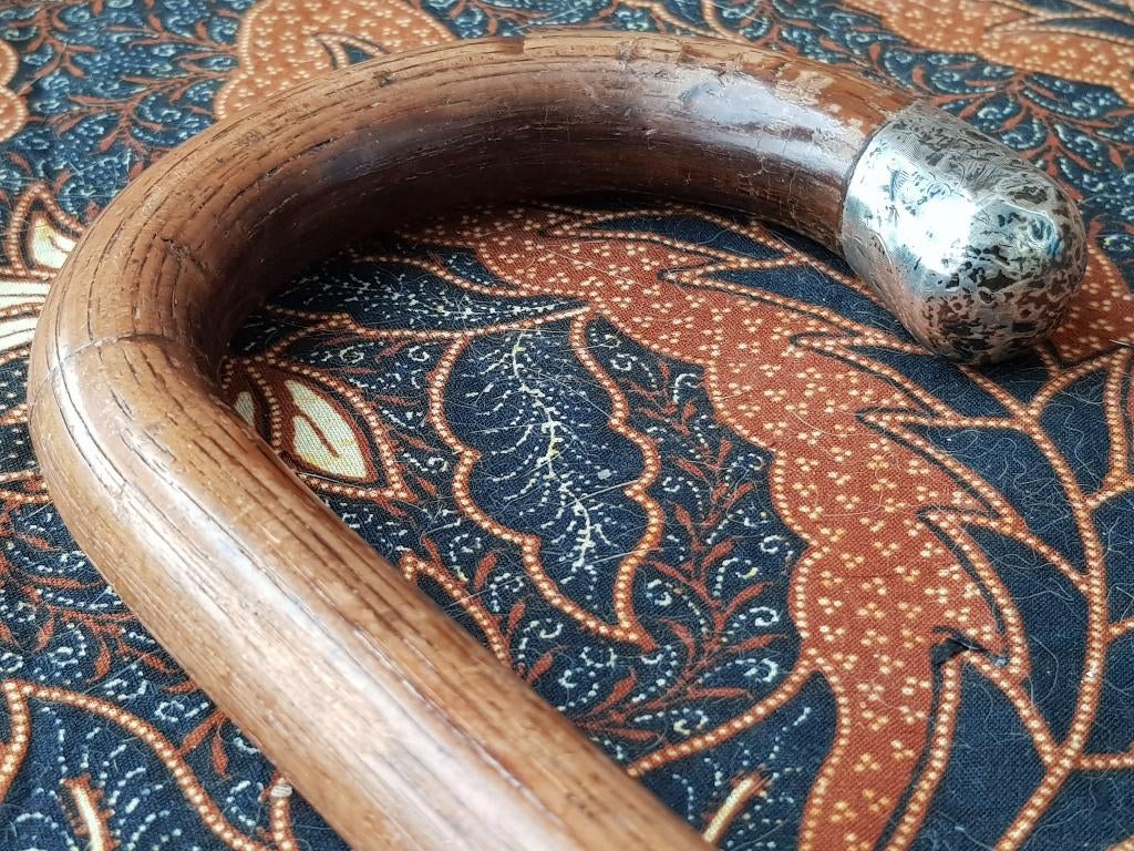 Mooie antieke wandelstok uit Engeland met zilver 89,5 cm., Ophalen of Verzenden