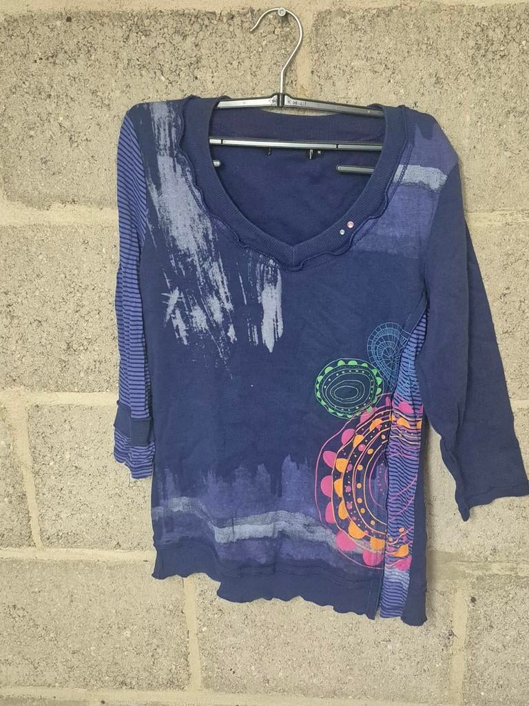 Desigual shirt met lange mouwen - Maat M, Maat 38/40 (M), Blauw, Ophalen of Verzenden, Zo goed als nieuw