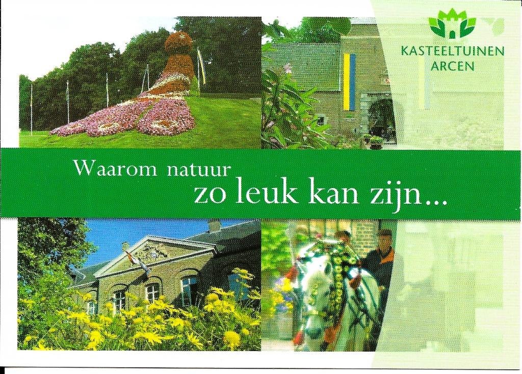 Ansichtkaart	Arcen	Kasteeltuinen	4-luik, Verzenden, 1980 tot heden, Ongelopen, Limburg