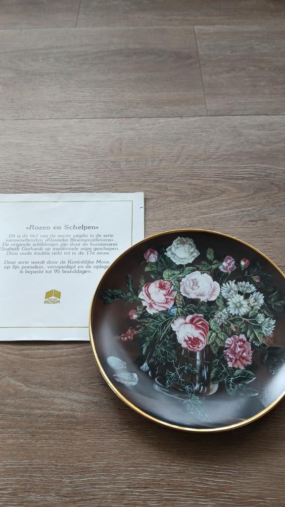 Koninklijke Mosa 'Rozen en Schelpen' Sierbord, Ophalen